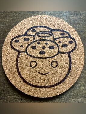 Pokemon Vileplume Face Laser Engraved Cork Coaster